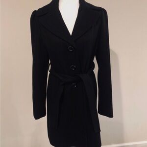 Guess womens medium black single breasted wool blend peacoat